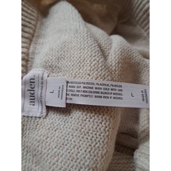 Auden Sweater Knit Wide Leg Pajama Set Cream Color Womens Size Large - Picture 9 of 12